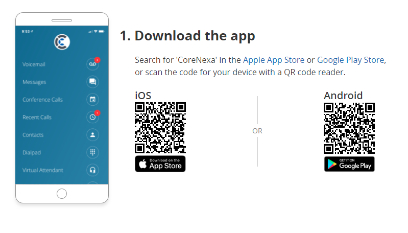 CoreNexa Mobile Download QR Code